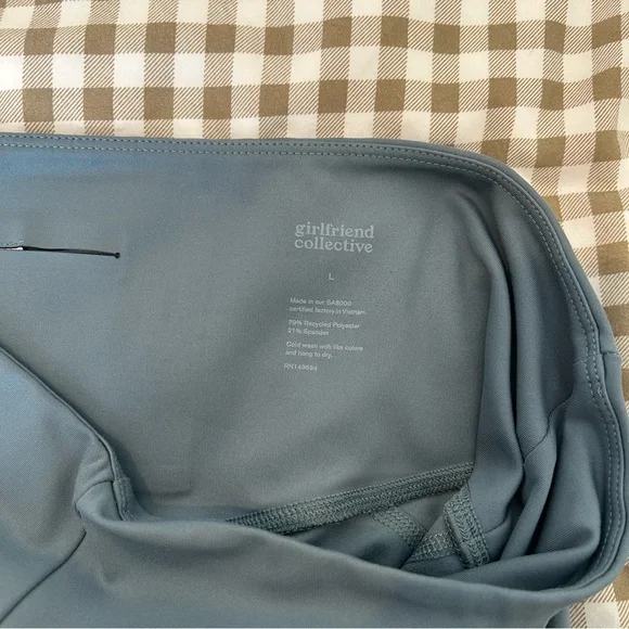 Girlfriend Collective Blue ‘Lagoon’ Compressive High-Rise Leggings | Size L - Picture 7 of 15